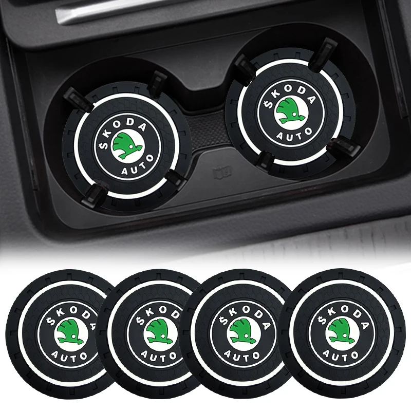 

1pcs Car Styling Coaster Anti Slip Pad Cup Holder Mat For Skoda Octavia MK2 MK1 2 3 A7 A8 Fabia Karoq Superb Rapid Kamiq Scala