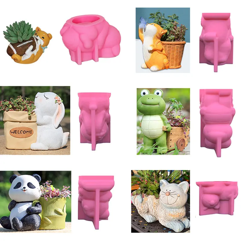 

Держатель для ручки, цветочный горшок, силиконовая форма, милый кролик, форма для эпоксидной смолы, инструменты для украшения