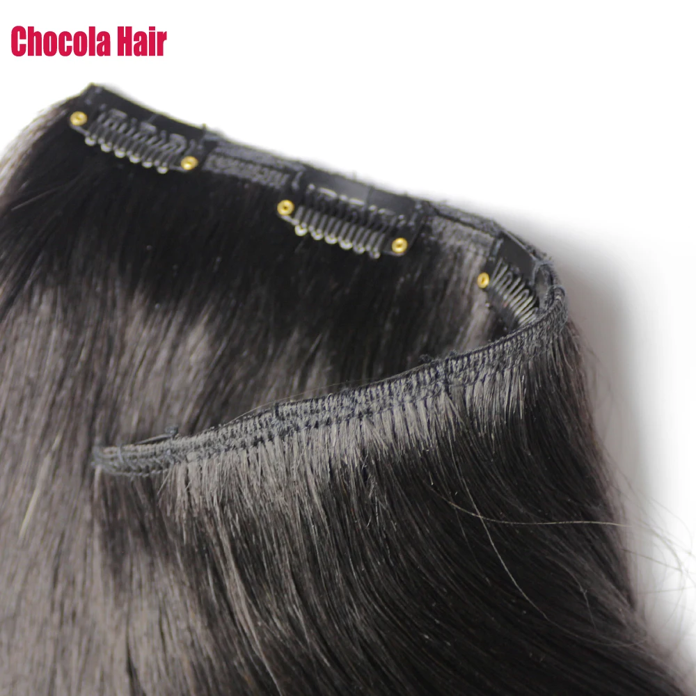 Chocala бразильские человеческие волосы Remy на заколке для волос 20 "-28" 140 г 1 шт. в