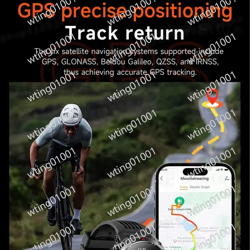 Фото GPS-смарт-часы для занятий спортом на открытом воздухе, компас, барометр, водонепроницаемые до 30 м, фитнес-трекер, монитор активности для пеших прогулок и бега №4