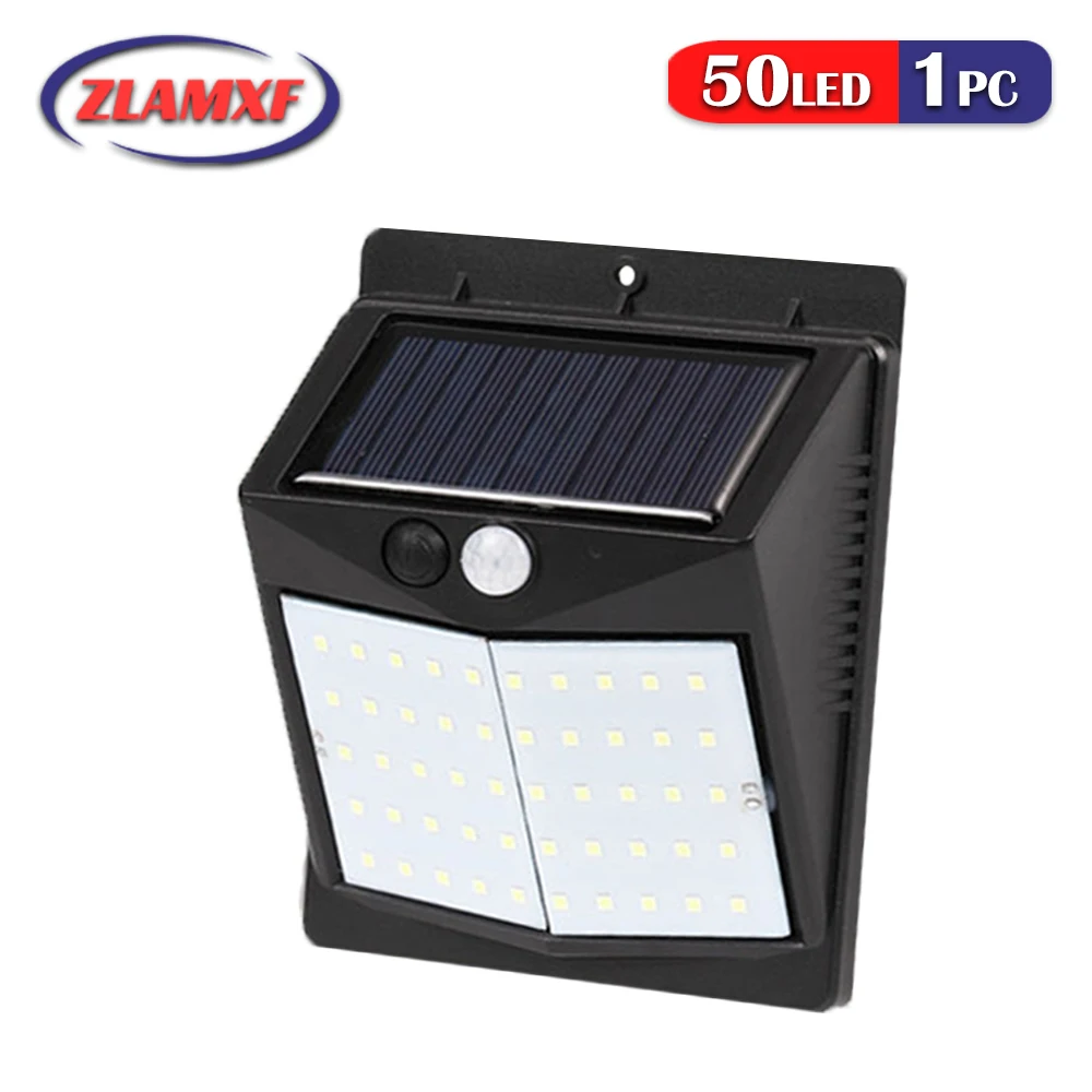 

50LED Wall Outdoor Lighting Solar Street Lamp Super Bright Dusk to Dawn Motion Sensor IP65 Waterproof PIR Sensor Garden