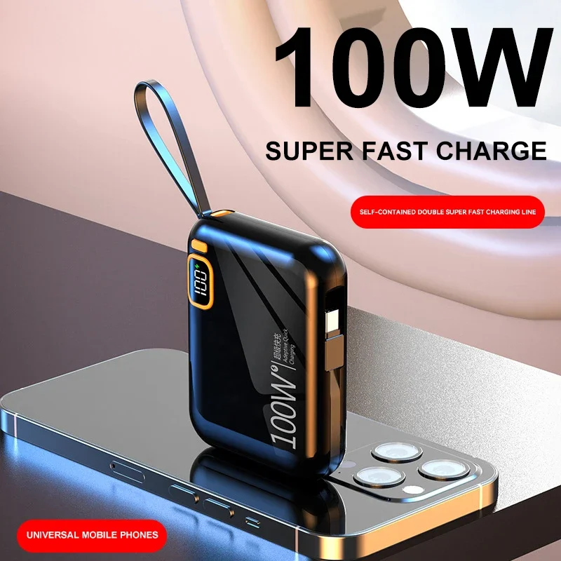 Фото OnePlus 50000 мАч Power Bank PD100W USB-кабель типа C двустороннее быстрое зарядное устройство Mini Powerbank для Iphone Xiaomi Samsung 2025 №2