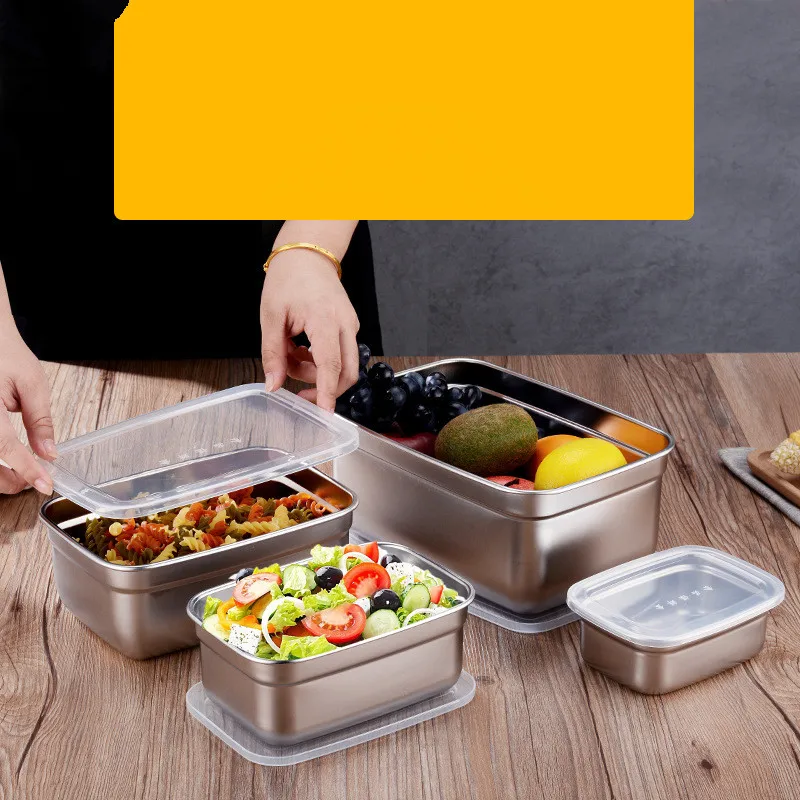 4 шт./компл. 201/304 из нержавеющей стали прямоугольная коробка для хранения