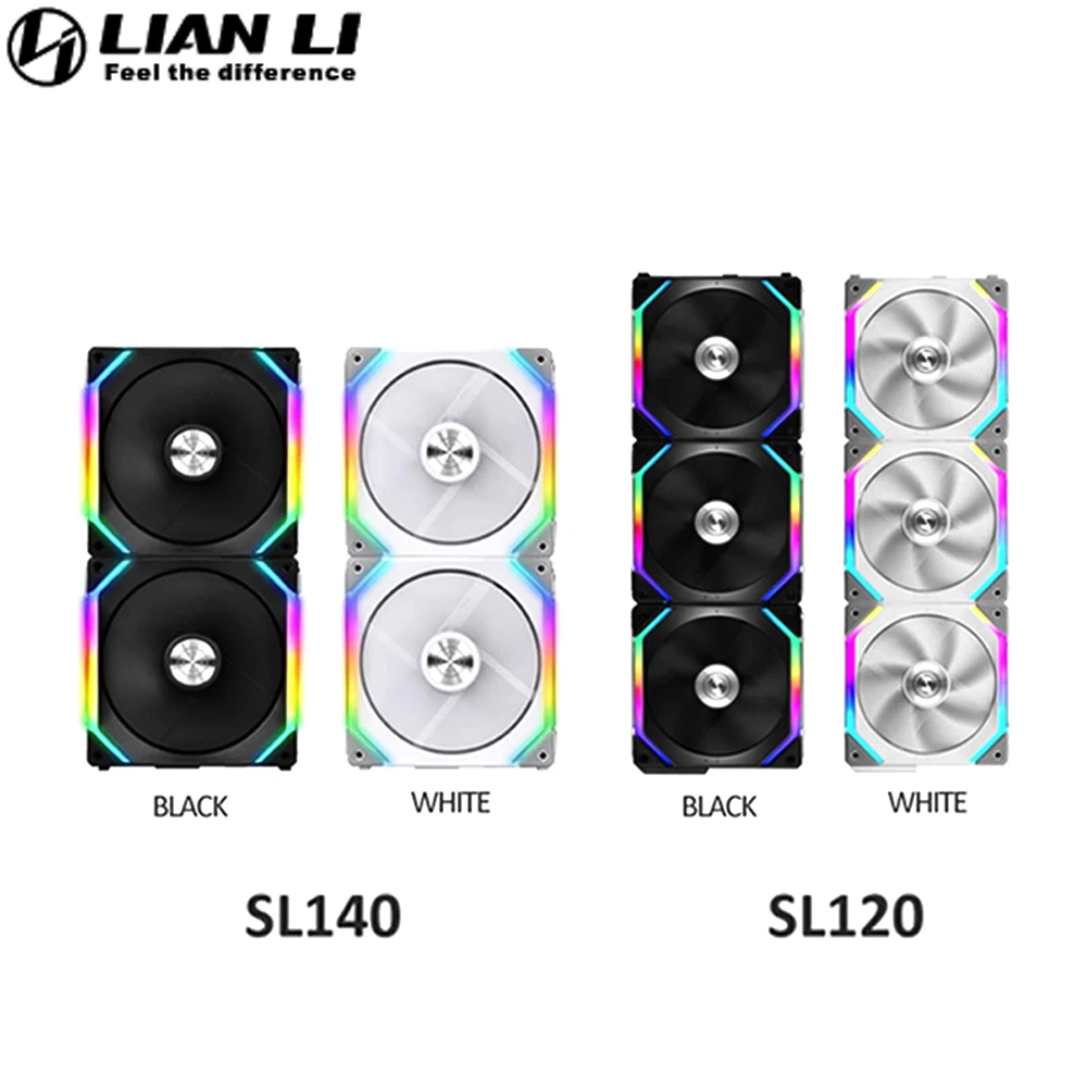 Вентилятор LIAN LI UNI SL120 SL140 PWM ARGB без кабеля, модульная цепь с маргариткой, 5 В, компьютерные геймеры с синхронизацией AURA SYNC, кулер для воды и воздуха для шкафа