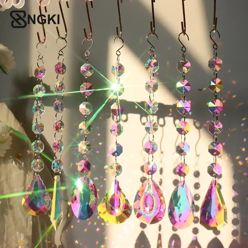 

1Pc Prism Suncatcher,Hanging Window Crystals,Rainbow Light Catcher,Crystal Sun 50mm Catcher,Summer Gift,Octagon Beads