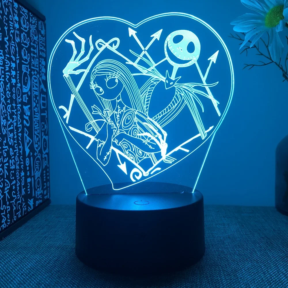 Хэллоуин клоуны 3D ночные огни оптом USB акриловые 16 цветов подарочные Новинка