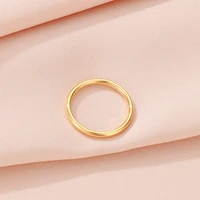 stainless steel minimalist ring for women fashion gold smooth simple jewelry accessories 2022
