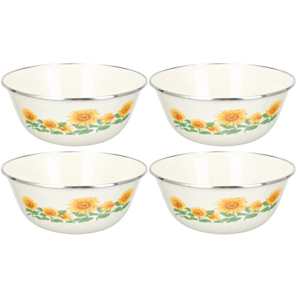 

Bowl Bowls Nesting Enamelware Mixingsalad Enamel Spout Noodle Prep Metal Pourbaking Serving Egg Containers Fresh Keeping Thicken