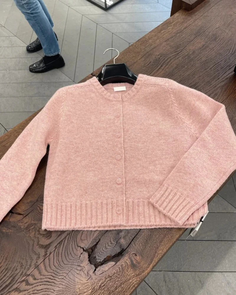 NIGO LP женский весенне-осенний шерстяной вязаный свитер однотонный кардиган с