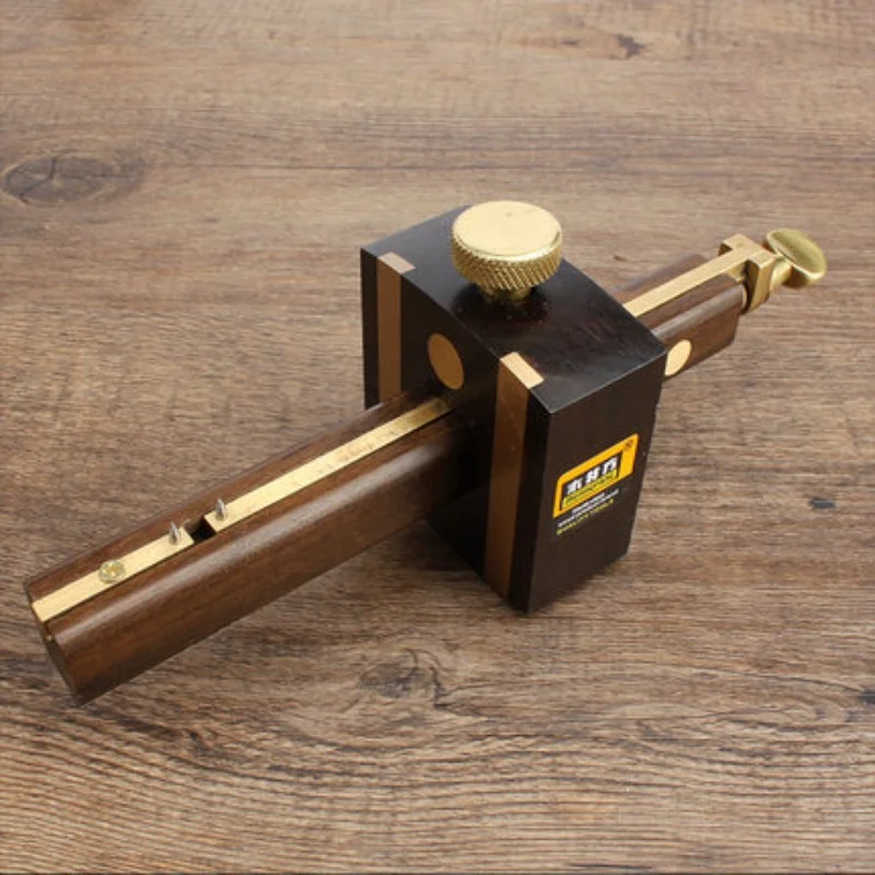 

Luxury British Indonesia Ebony Marking Gauge Woodworking Mortise Sliding Mark Scraper Adjustable Head Meter