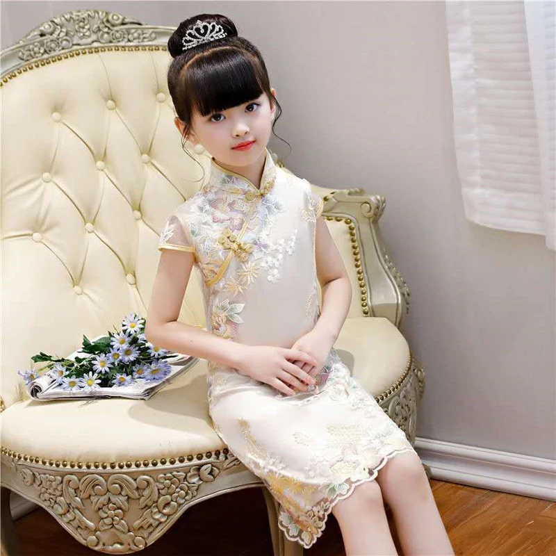 

Toddler Newborn Children Chinese Style Traditional Dress Toddler Baby Girl Clothes Princess Kid Qipao Cheongsam Modern Party