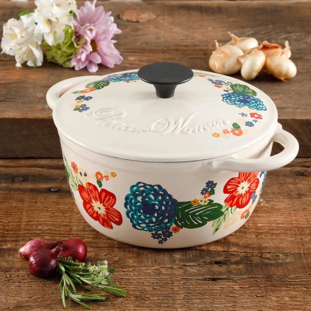 

3-квартная керамическая кастрюля с крышкой Dahlias