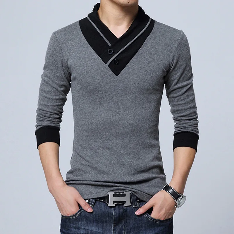 Мужская рубашка-поло с длинным рукавом размеры до 5XL | одежда