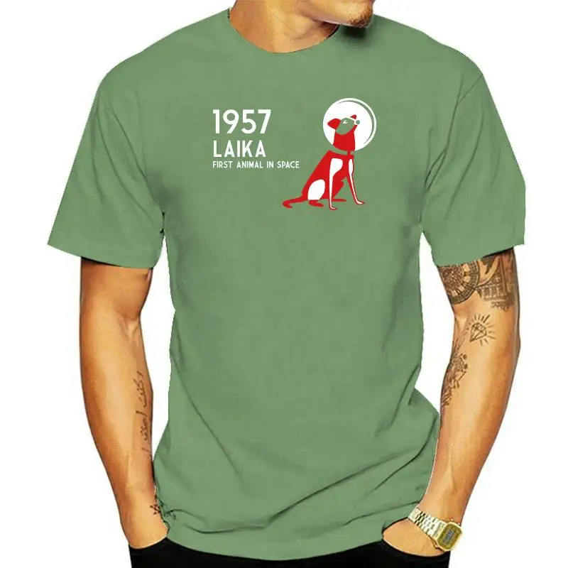 

the Soviet Union Laika Space Dog 1957 First Animal In Space T Shirt Stylish Custom Russian CCCP Tee Shirt Euro Size HipHop