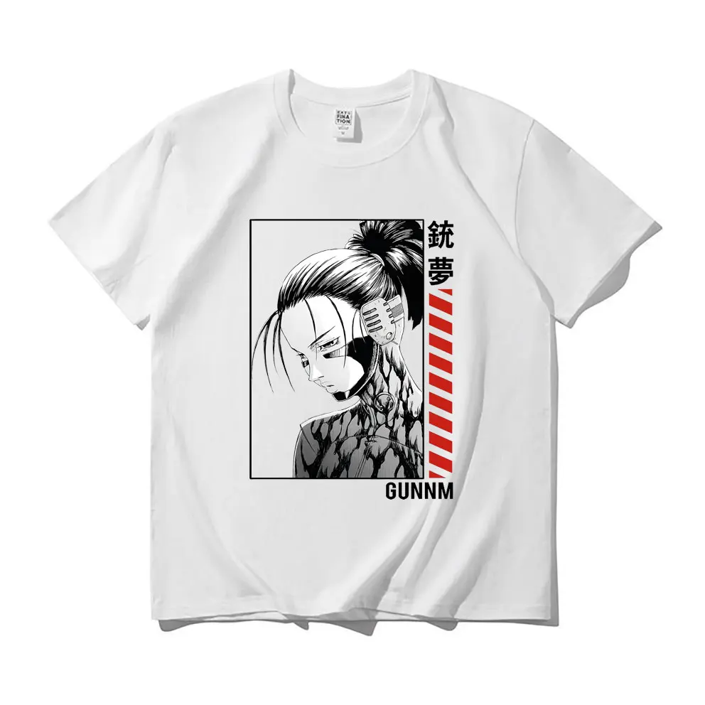 

Japanese Anime Gunnm Battle Angel Print Tshirt Spring Summer Unisex T-shirts Men Women Loose Casual Tees Woman Oversized T Shirt