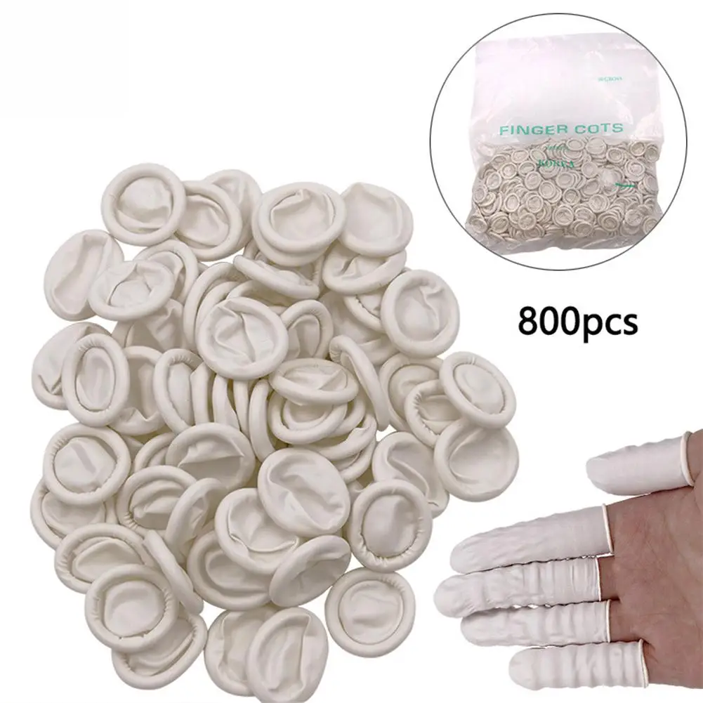

800Pcs Anti-Static Disposable Beauty Finger Cots Durable Natural Latex Finger Cover Practical Design Makeup Hand Protecto