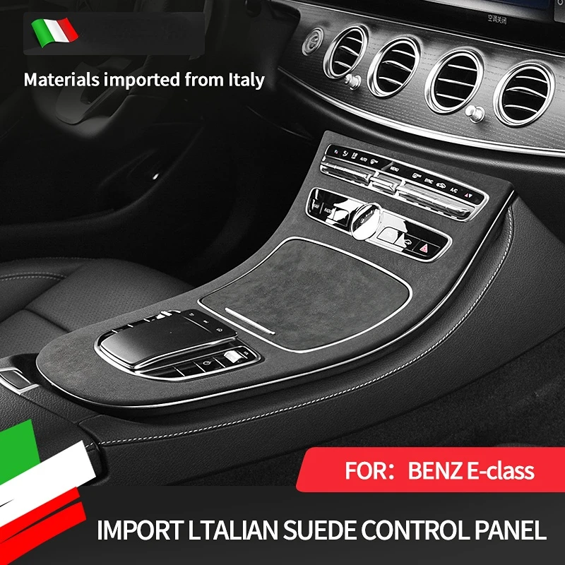 

Итальянский супер замшевый чехол для Mercedes Benz E Class W213 2019-2022, наклейка на панель переключения передач центральной консоли, аксессуары для отделки