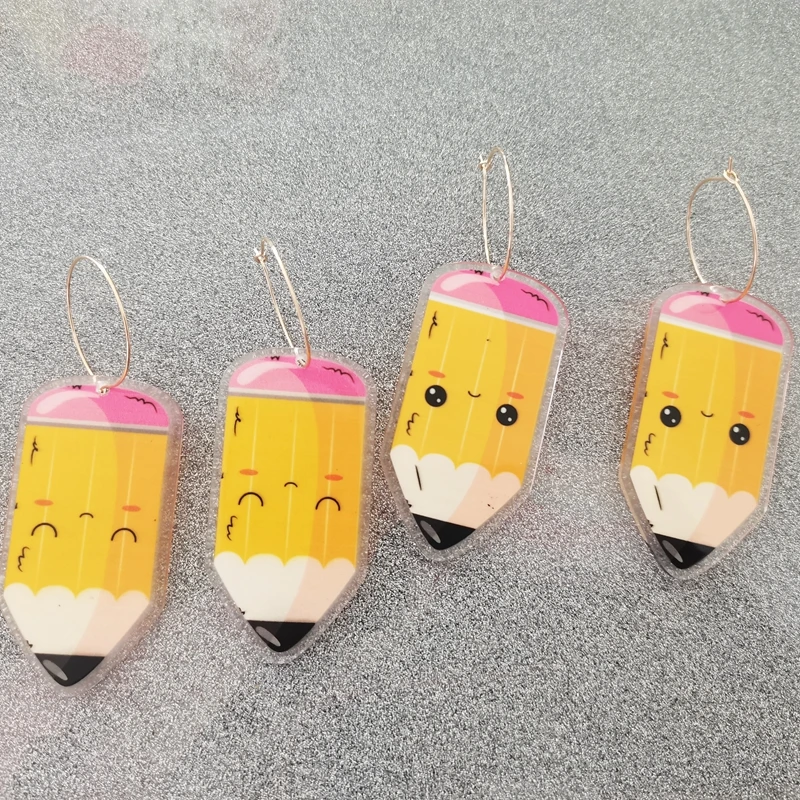 

2023 New Teacher Earrings School Earrings Pencil Earrings Teacher Love Inspire Earrings