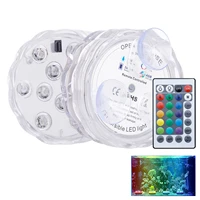2pcs led underwater light with rf remote control 16 color changing submersible lamp 10 leds bead pool light pond pool decor