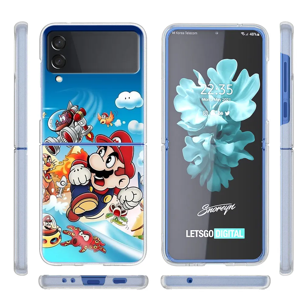 Игровой чехол Super Mario для Samsung Galaxy Z Flip 3 5G прозрачный жесткий сотового телефона ZFlip3