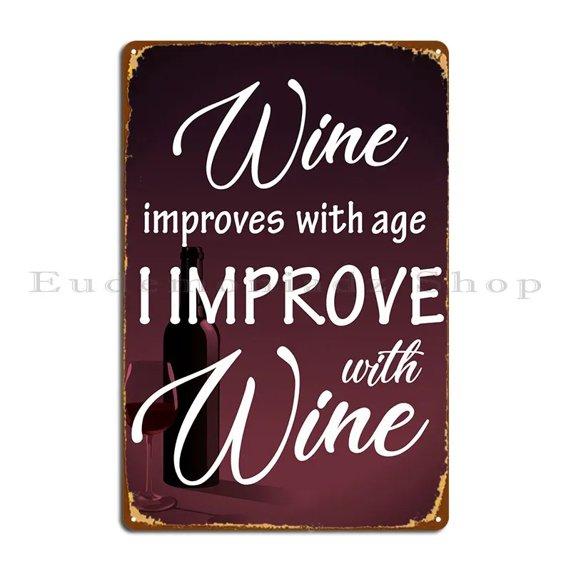 

Wine Funny Quote Metal Sign Plaques Living Room Wall Garage Design Garage Tin Sign Poster