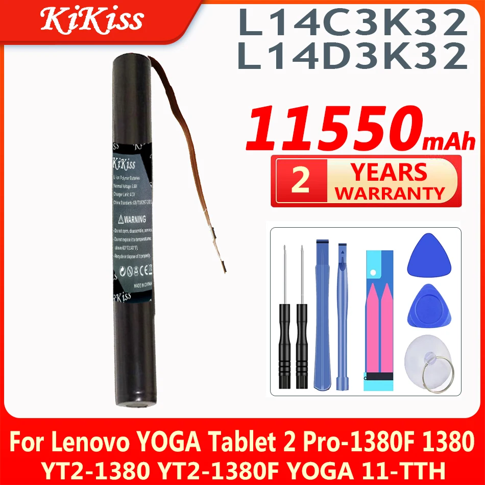 

Аккумулятор KiKiss 11550 мАч L14C3K32 L14D3K32 для ноутбука, для LENOVO YOGA Tablet 2, Tablet 2, планшетов, л, дюйма