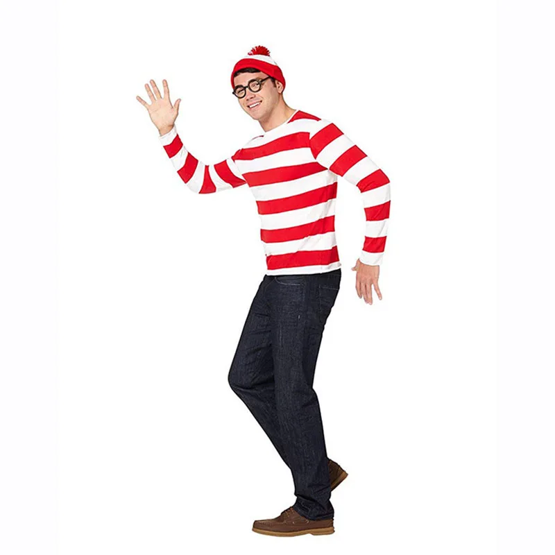 Клетчатая Рубашка Wheres Waldo Карнавальный Костюм Для Молодежи Унисекс С Очками