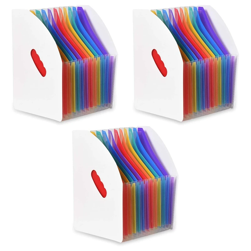 

BMBY-3X Expanding File Holder Folder Standing A4 Vertical File Organizer Magazine Basket Desktop 13 Pockets File Holder