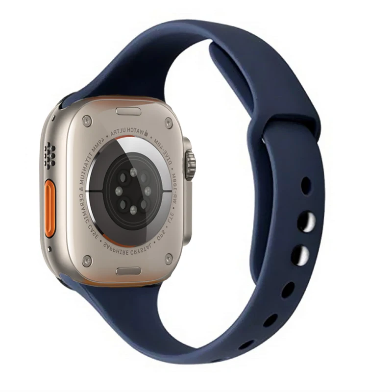 

silicone Strap for Apple watch band ultra 49mm 40mm 44mm 45mm 41mm 38mm 42mm smartwatch Slim bracelet iWatch series 6 4 3 se 7 8