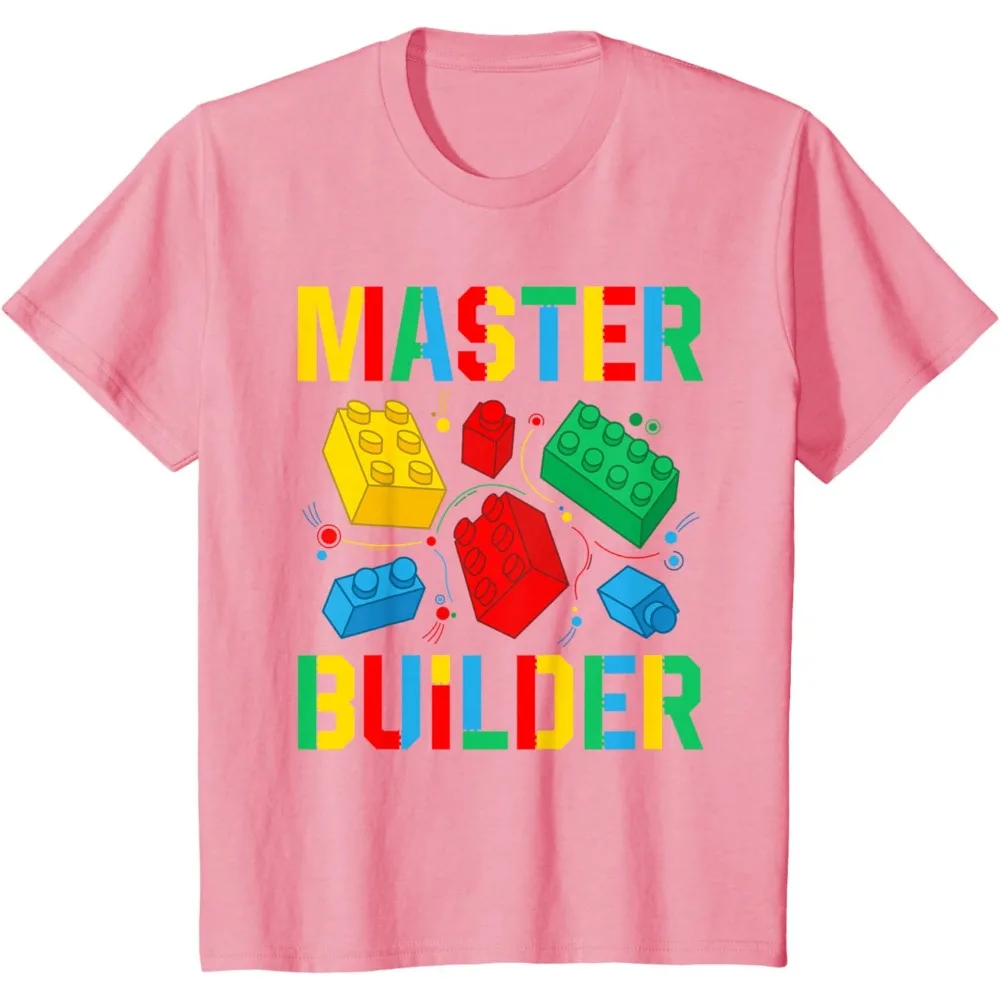 Футболка Master Builder Building Blocks Brick Master Builder с красочным принтом строительных блоков, футболка с цветным принтом, повседневная одежда (art.: 3920d982eb40a) - 3920d982eb40a