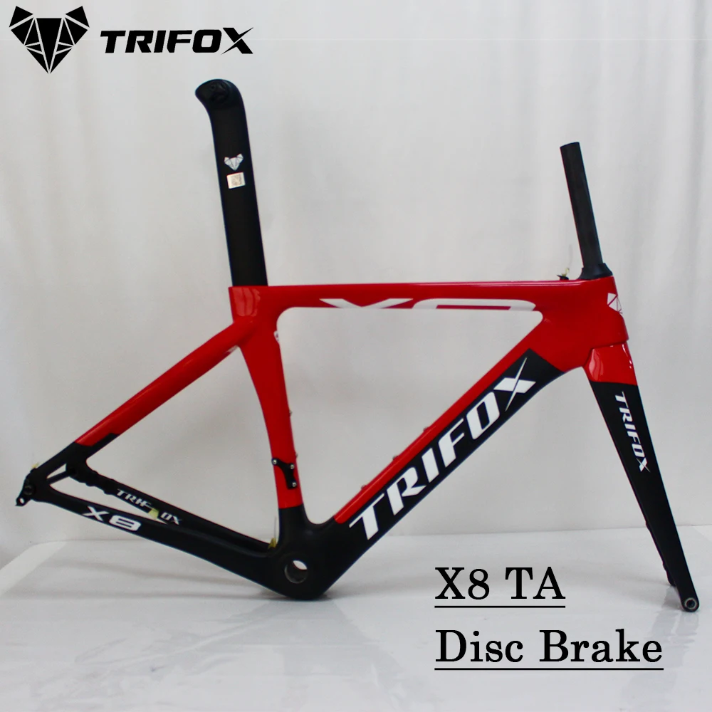 

TRIFOX Full X8-Disc Small Di2 Support Thru Axle Disc Brake 48 51 54 56 Fork Seatpost Headset X8TA Carbon Fiber Road Bike Frame