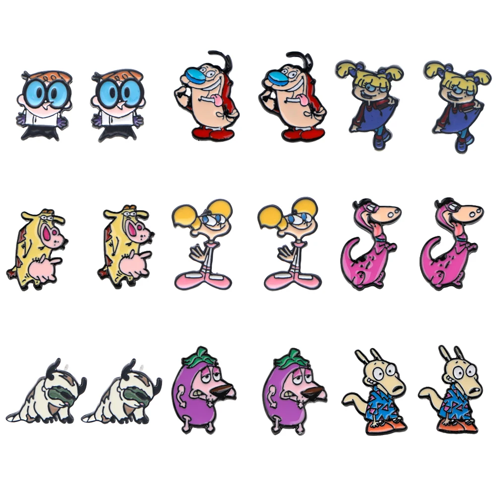 

Cute Cartoon Stud Earrings for Women Piercing Women's Stainless Steel Jewelry Fashion Accessories Gift for Girl