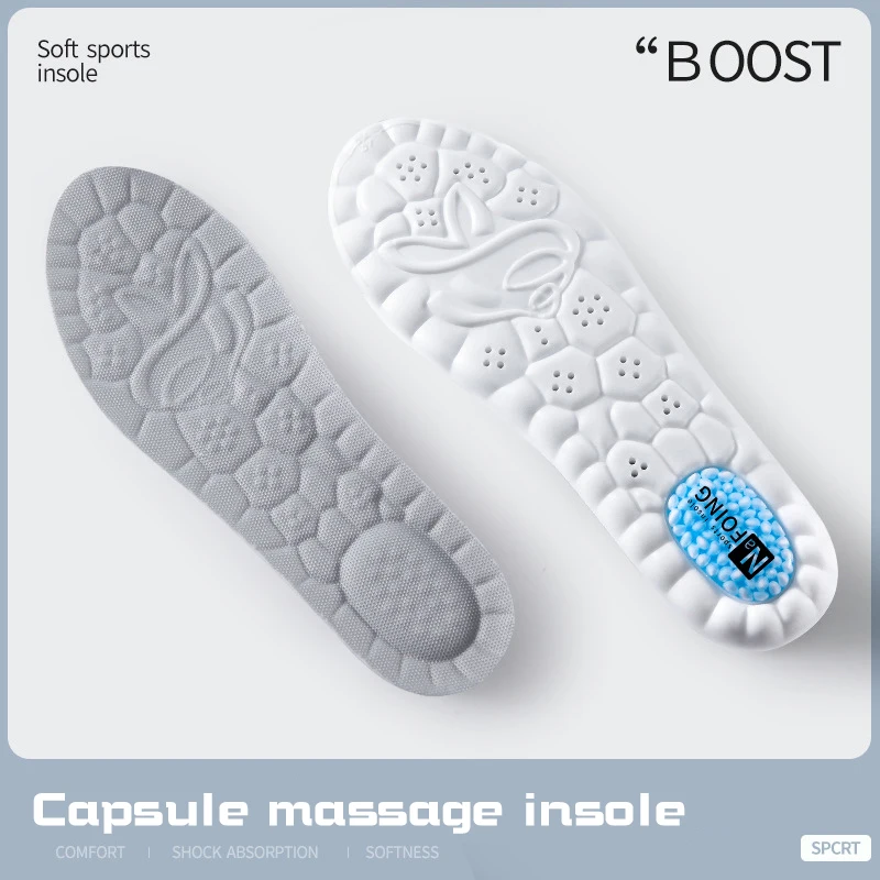 Men Women Memory Foam Pu+air Cushion Breathable Shock Absorption Sole Insole For Running Basketball Care