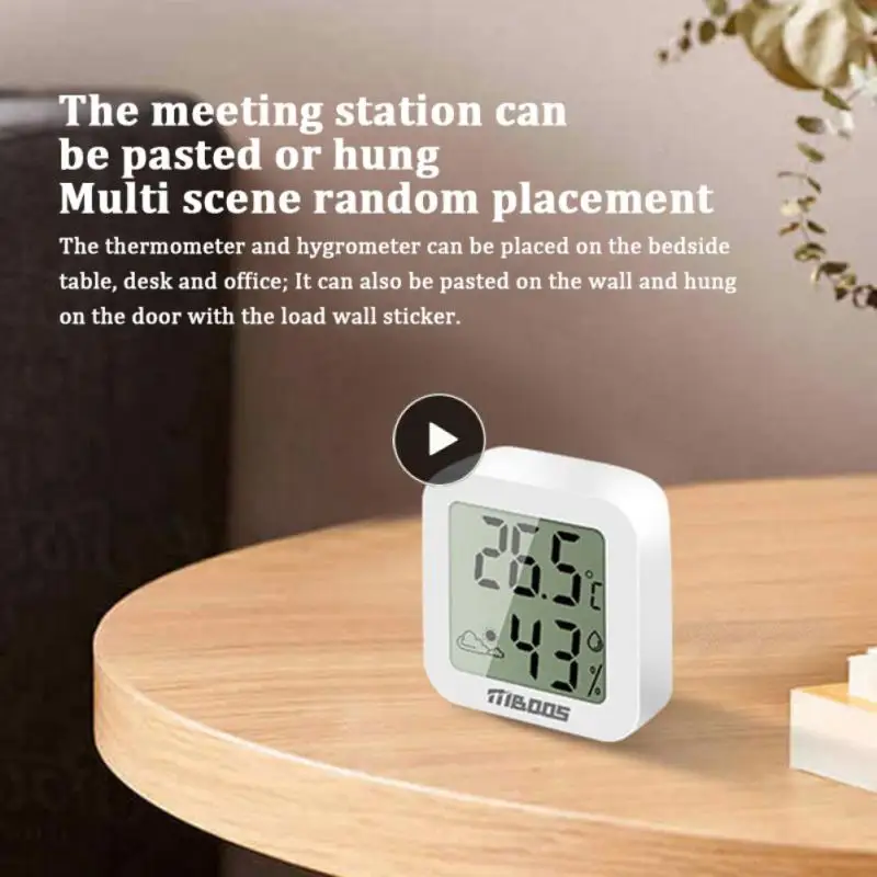 

Гигрометр, белый измеритель влажности и температуры в помещении, миниатюрный цифровой термометр с ЖК дисплеем, для умного дома