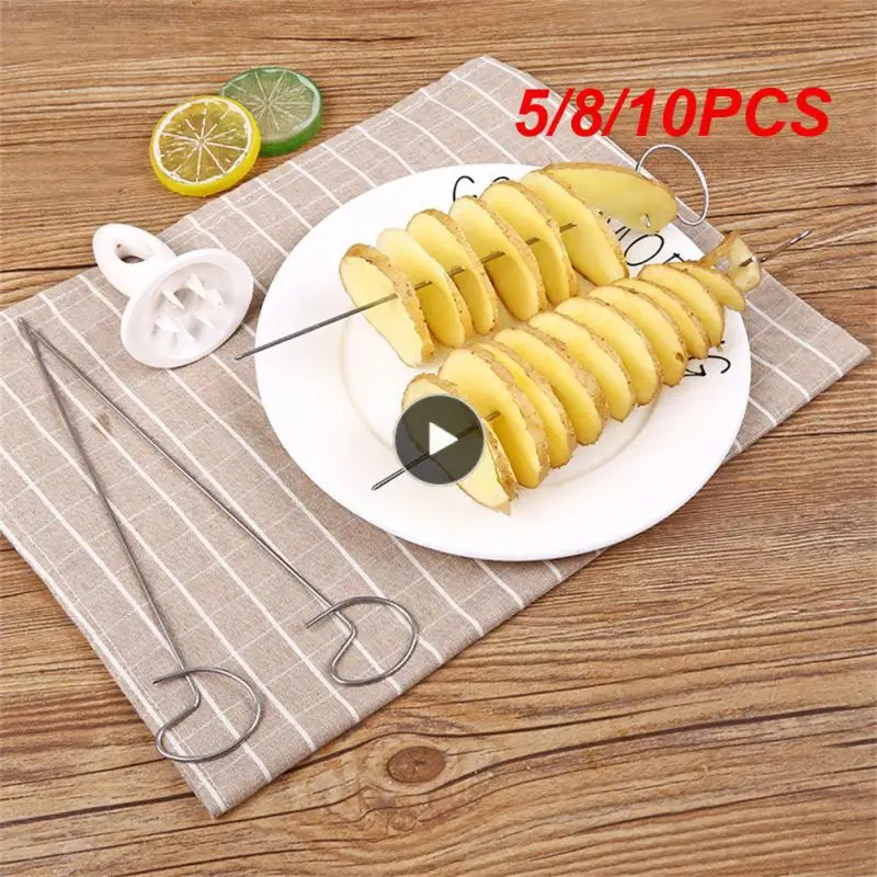 

5/8/10PCS Twisted Diy Spiral Slicer Vegetable Rotate Potato Slicer Stainless Steel Potato Wedge Cutter Kitchen Accessories Tools