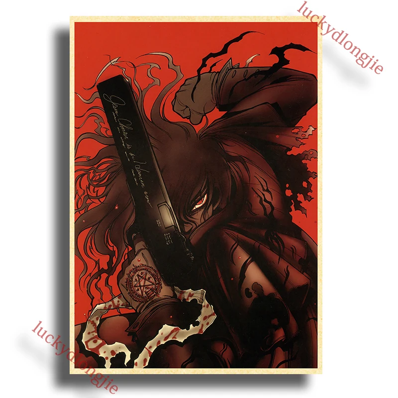 

luckydlongjie Аниме Hellsing Постер Крафт бумага