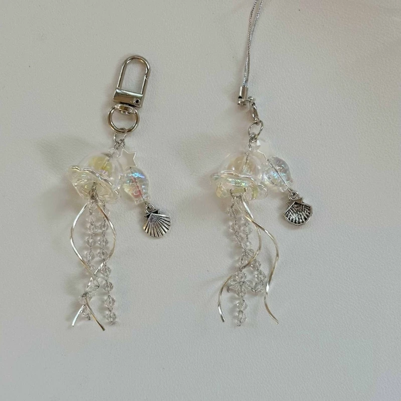 A0KD элегантный брелок из бисера подвеска в виде медузы ремешок для телефона