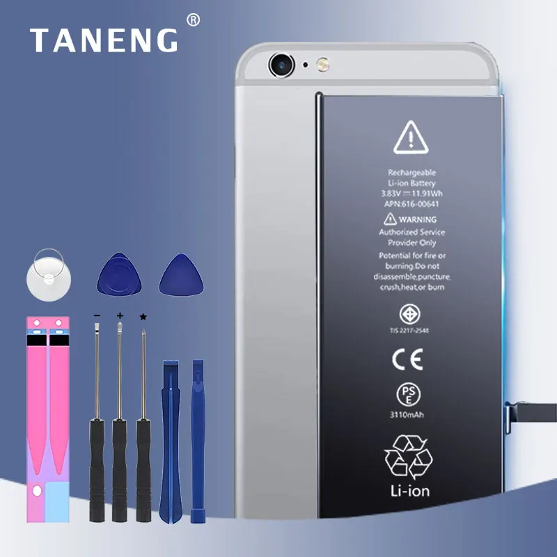 

Battery For iPhone 8 7 6S 7P 6 Plus 7S X 5S 5 5SE Rechargeable Bateria For iPhone XR XS-MAX 11 With Free Tools Sticker