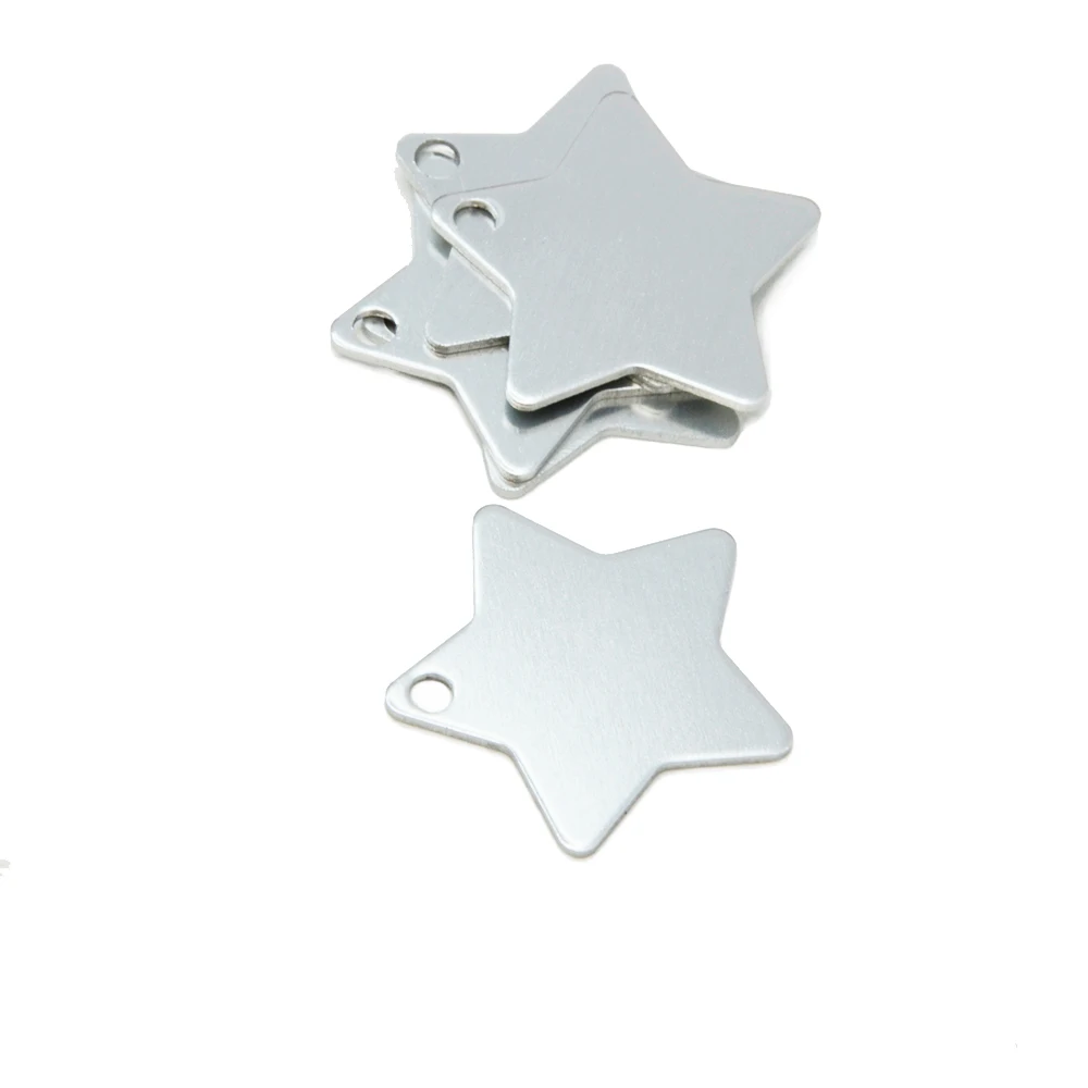 

Star Shape Anodized Aluminum Blanks for Engraving Jewelry Hand Stamped Pet ID Tags Blank Pendant for Keychain