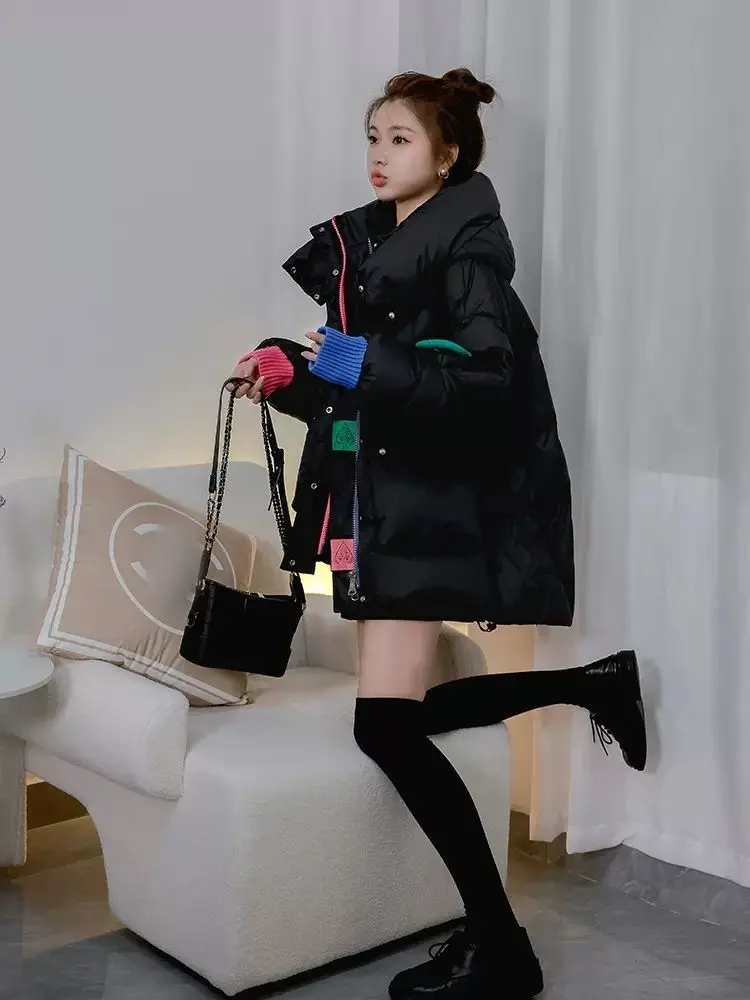 Oversized Winter Women Jacket Long Sleeve Puffer Jacket Parka Warm Cotton-padded Jacket Thick Coat Korean Fashion Snow Clothes