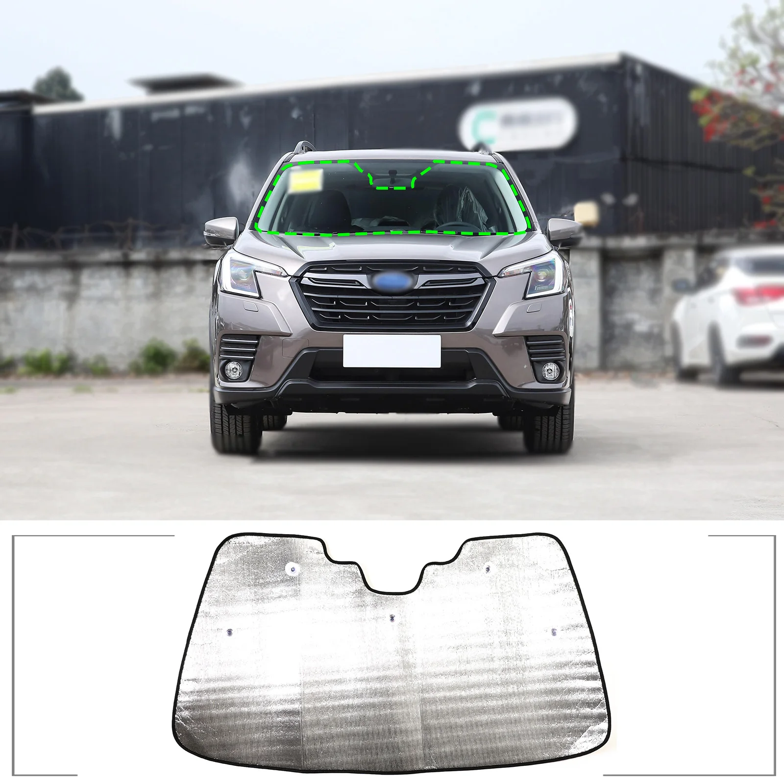 

For 2022 Subaru Forester aluminum foil silver car front glass anti-ultraviolet sunshade car interior protection accessories