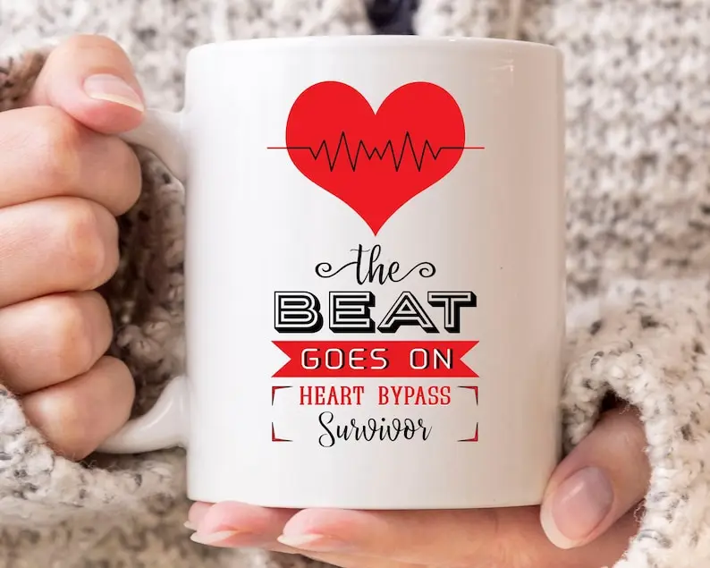 

The Beat Goes On Mug, Cute Organ Donation Awareness Cup, Organ Donor Gift For Open Heart Surgery Patient, Organ Recipient Mug