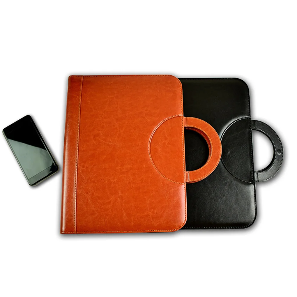 

Conference Folder File Case Zippered Portfolio Inner Compartments Multipurpose Long-lasting School Large Capacity Black