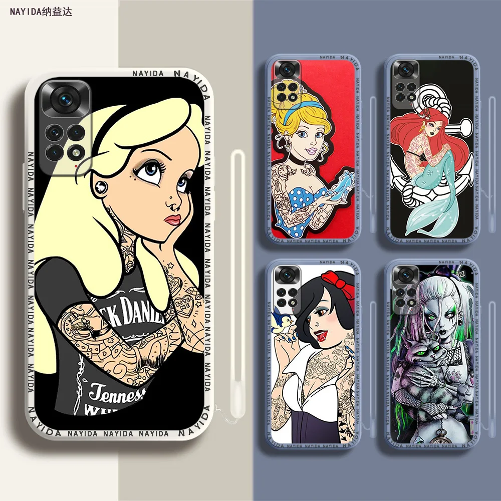 

Phone Case For Xiaomi Redmi Note 12 11 12S Pro Plus 12c 11a 4G 5G Soft Silicone Cover dibujos animados de Disney Tattoo