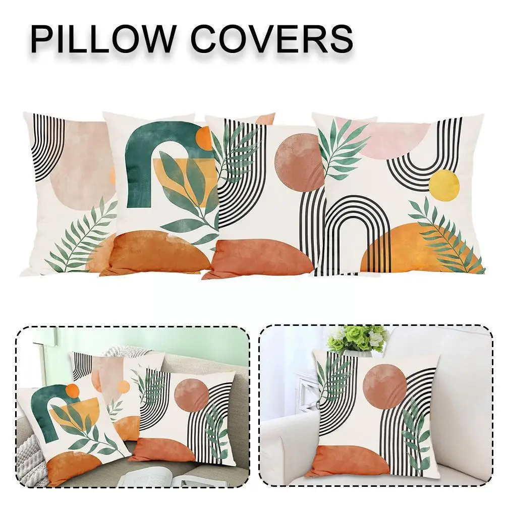 

1pcs Nordic Fall Home Decor Throw Pillowcase Sofa Cushion Boho Morandi Abstract Cover Geometric B0f2