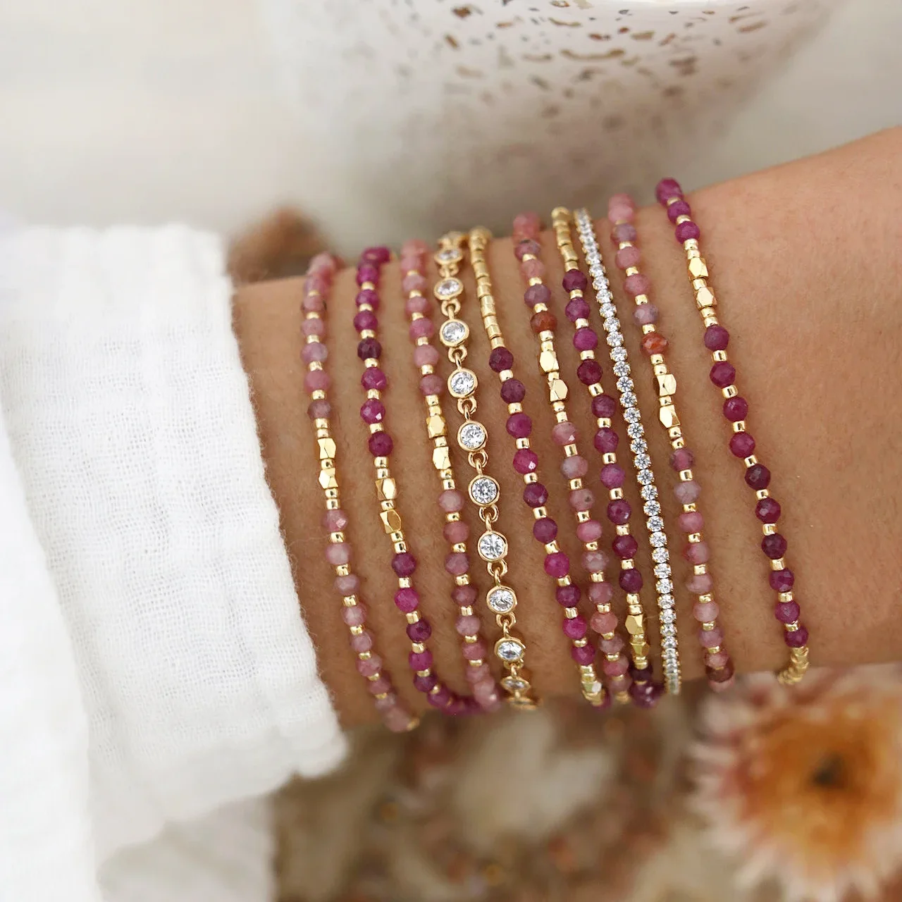 

KKBEAD 2pcs a lot Natural Stone Bracelets Dainty Miyuki Seed Bead Bracelet for Women Jewelry Gift Simple Thin Pulseras Mujer