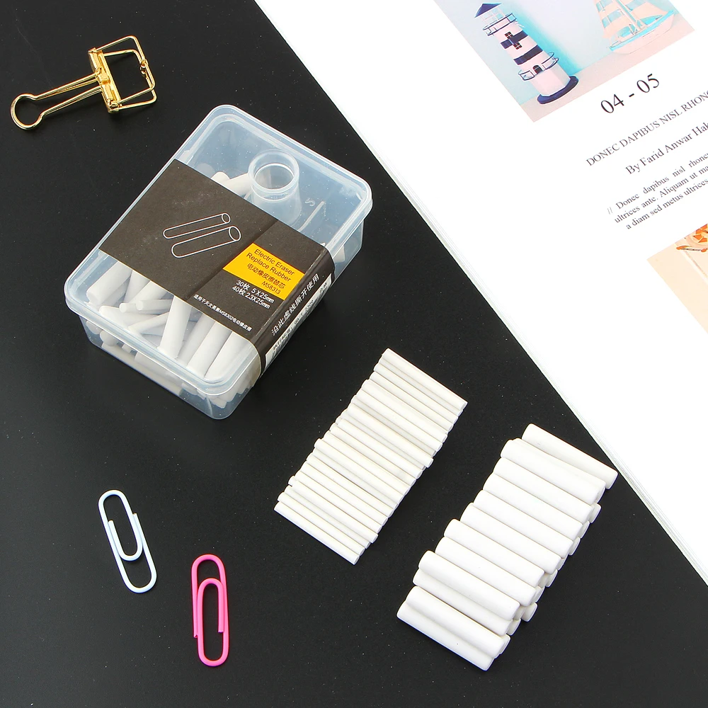 2.3mm 5mm Electric Eraser Refill Eraser with 30 Pcs+40 Pcs Refills Replacement Erasers Sketch Erasers