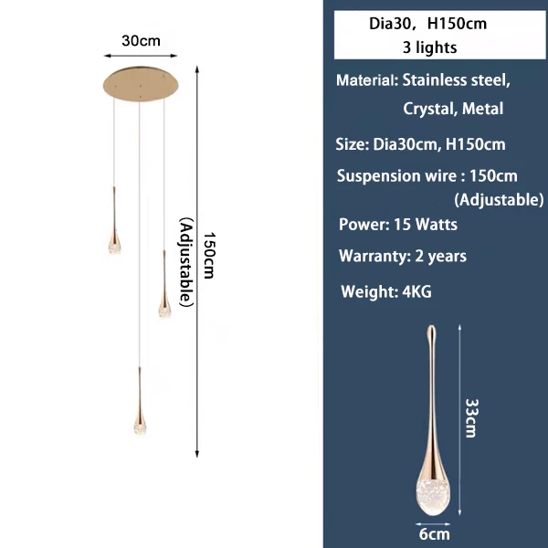 

Хрустальные LED люстры ZPZP, золотые