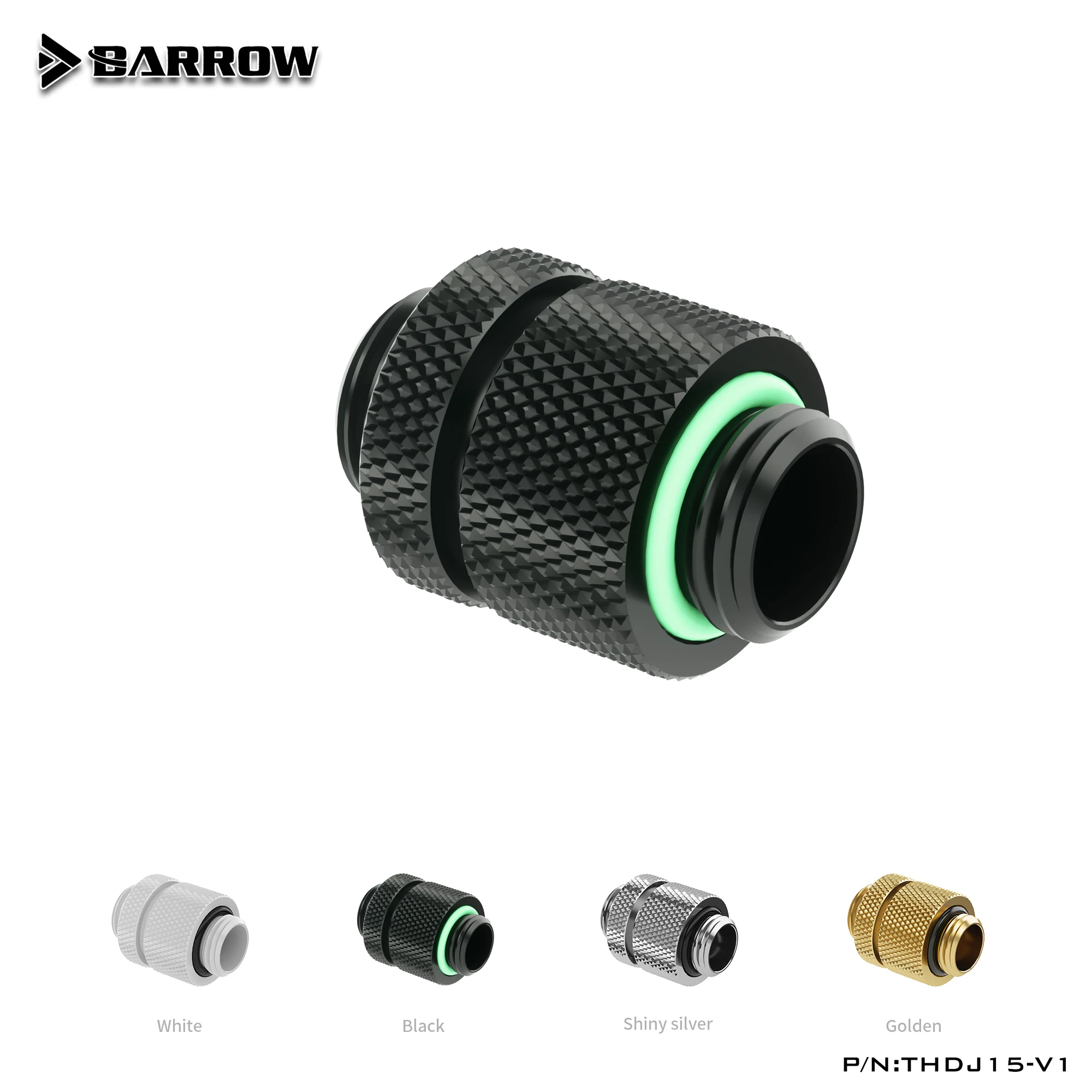

BARROW G1/4",Multi Function Double Outer Thread 360 Rotatable Adapter DIY Fittings, Black/Bright Silver/White/Gold,THDJ15-V1