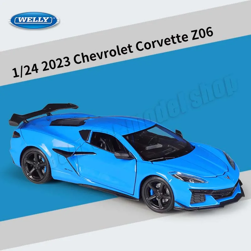 Модель автомобиля WELLY 1:24 2023 Chevrolet Corvette Z06 литой под давлением коллекционная